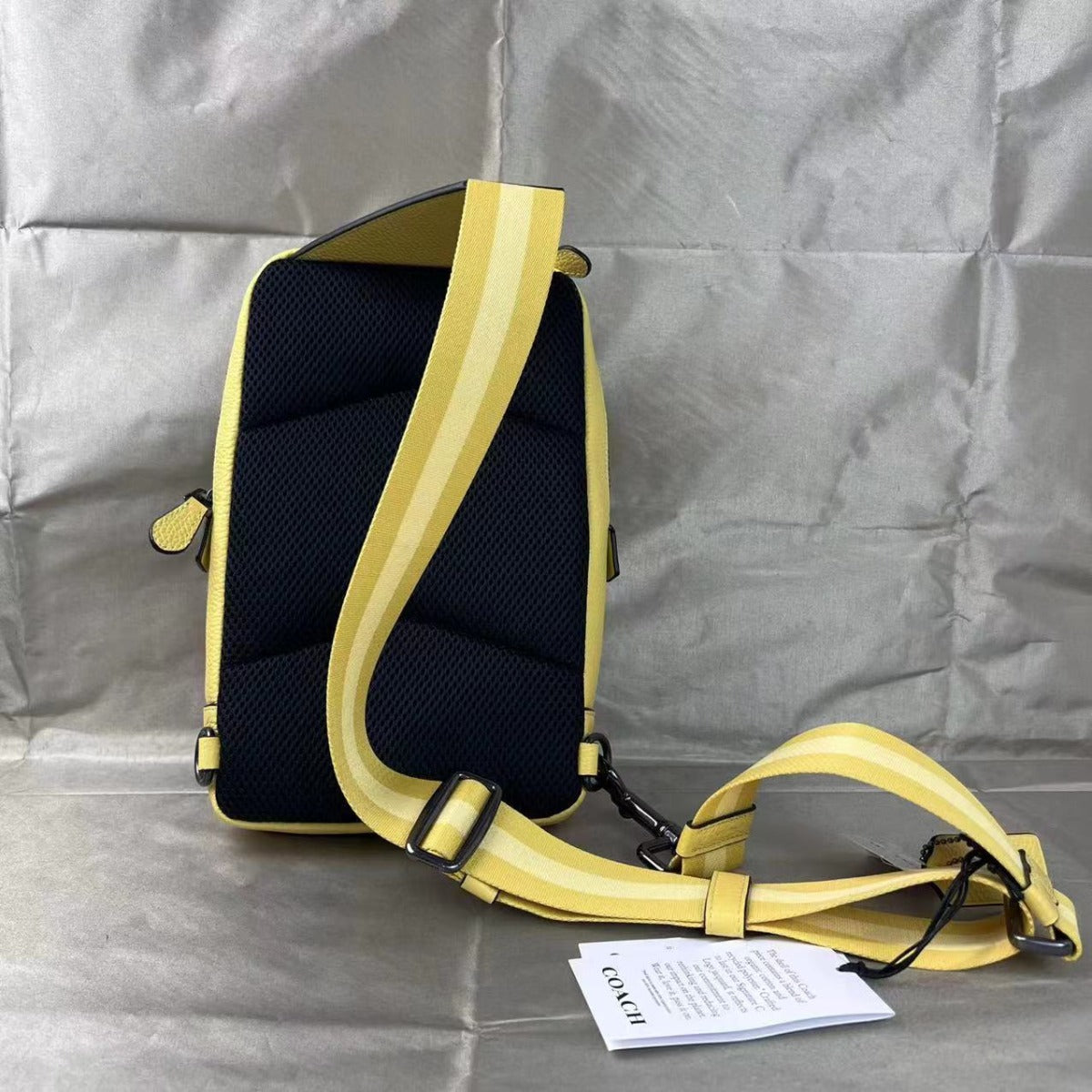 Coach C9609 Turner Pack In Signature Jacquard In Gunmetal/Retro Yellow Coach C9609 Turner Pack In Signature Jacquard In Gunmetal/Retro Yellow